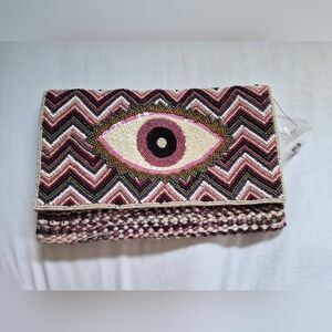 Artistic Eye Pattern Crossbody Bag - Multicolor
